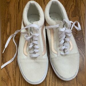 Vans Old Skool Shoes White with Rose Gold Women’s size 8.5